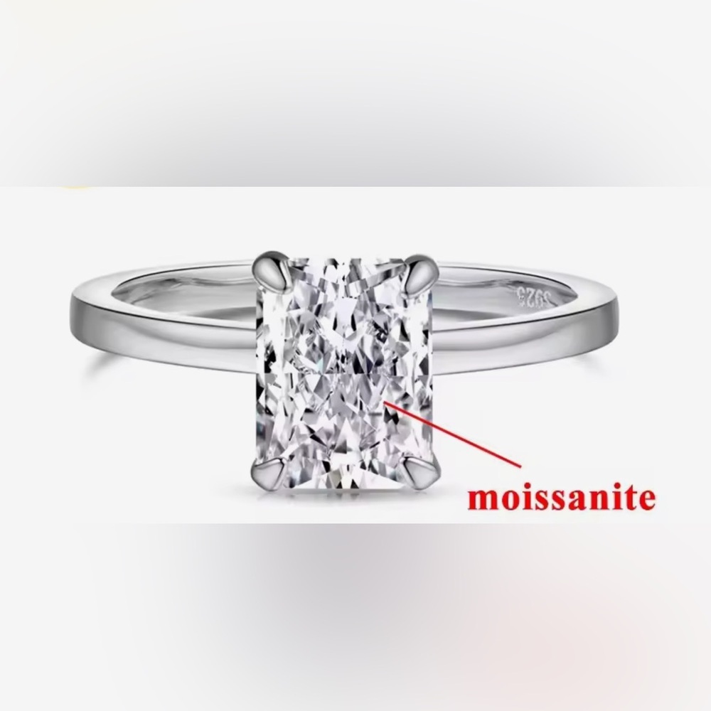 New GRA Certified Brilliant Cut Moissanite Diamond Ring, 2 carats. - Picture 2 of 7
